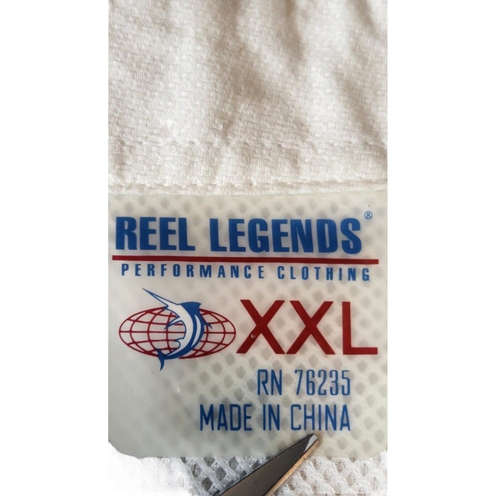 Reel Legend Men White Collared Button Down Short Sleeve W/ Pocket Shirt Size XXL - Picture 7 of 7